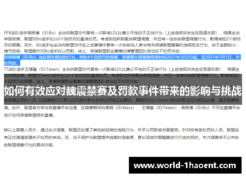 如何有效应对魏震禁赛及罚款事件带来的影响与挑战