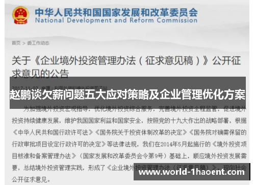 赵鹏谈欠薪问题五大应对策略及企业管理优化方案
