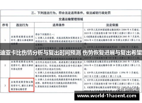 迪亚卡比伤情分析与复出时间预测 伤势恢复进展与复出希望